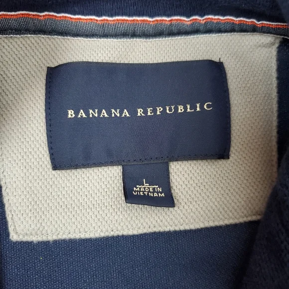 Banana Republic Navy Tight Knit Zip Up Jacket Size L Mens - Picture 9 of 10